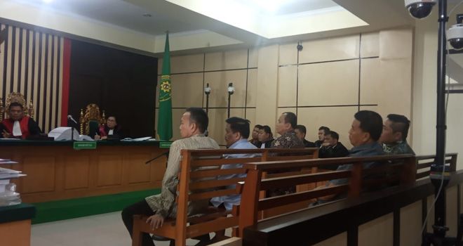 Kusnindar dalam sidang kasus uang ketok palu pengesahan RAPBD Provinsi Jambi di PN Tipikor Jambi.