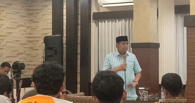 HBA saat reses bersama pimpinan media Jumat malam (27/12/2019) di Jambi.