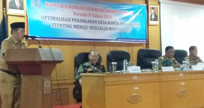 Bupati Merangin H Al Haris ketika membuka Rakor Dewan Ketahanan Pangan.

