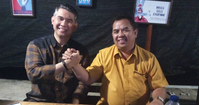 Walikota Jambi, Sy Fasha salam komando bersama M. Yusp, Ketua DPD Hanura Provinsi Jambi.