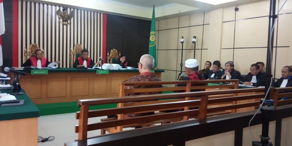 Saipuddin saat menjalani persidangan tiga terdakwa Supardi Nurzain, Gusrizal dan Elhelwi.