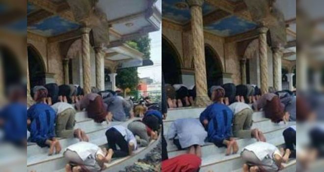 Sholat ke Berbagai Arah Hebohkan Dunia Maya.
