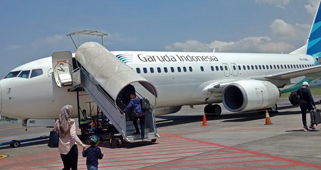 ILUSTRASI. Pesawat Garuda Indonesia. 
