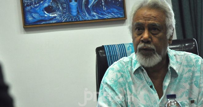 Presiden Pertama Timor Leste Xanana Gusmao di Palacio do Governo, Dili, Jumat (13/9). 
