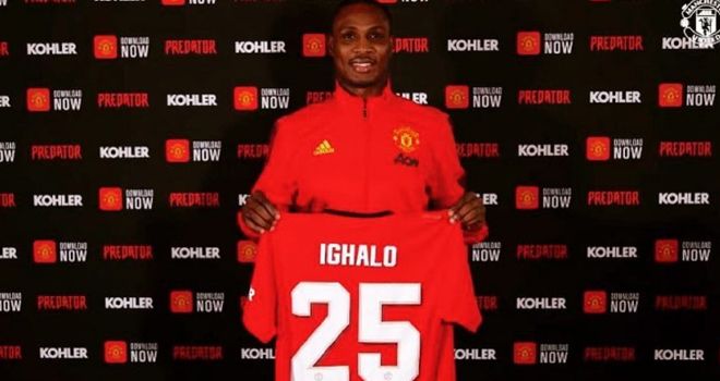 Pemain anyar Manchester United (MU), Odion Ighalo.