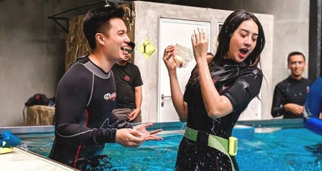 Baim Wong bersama Anya Geraldine.

