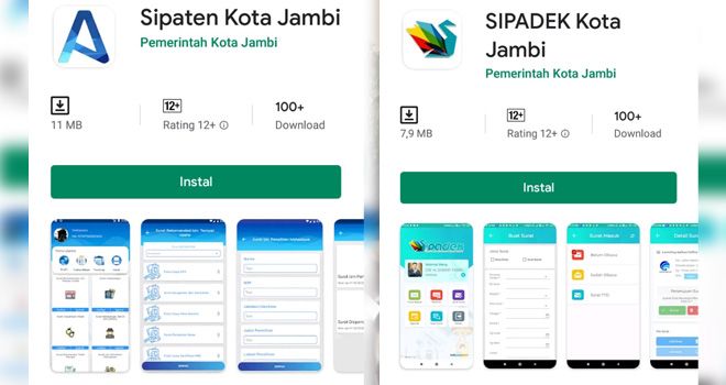 Aplikasi Sipadek dan Sipaten.