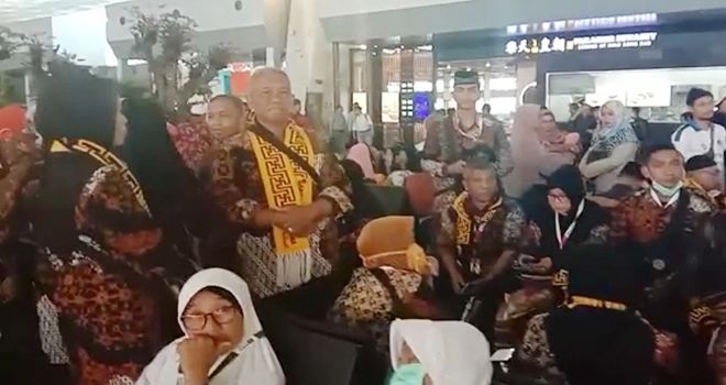 Jamaah umrah di Bandara Soetta. 