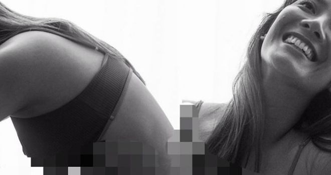 Postingan Tara Basro yang dilabeli pornografi. 
