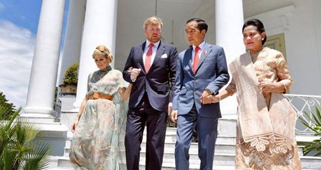 Raja dan Ratu Belanda, Alexander dan Ratu Maxima Zorreguieta Cerruti di Istana Bogor.
