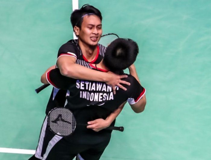 Hendra Setiawan dan Mohammad Ahsan menjadi salah satu wakil Indonesia di babak 16 besar All England 2020.