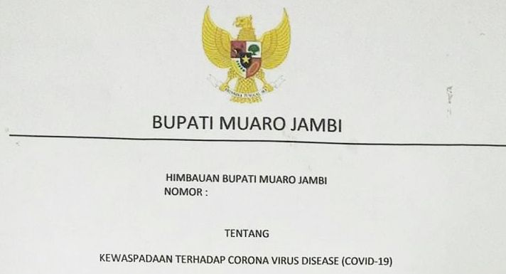 Screenshot, Surat himbauan Bupati Muarojambi.