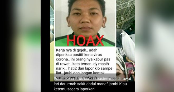 Foto viral pengemudi Ojek Online (Ojol) yang disebut positif Corona (Covid-19).