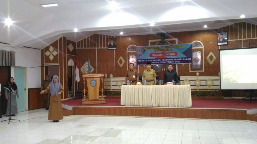 Bupati Kerinci Buka Sosialisasi Pedoman Pengelolaan Keuangan Desa Tahun 2020