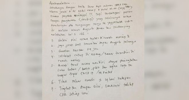 Himbauan kepada seluruh Anggota DPRD Muaro Jambi.