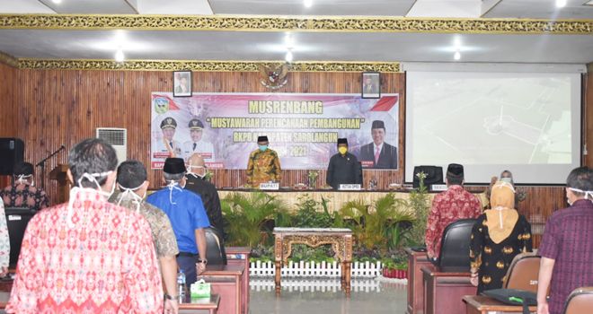 Kamis (26/3), Pemkab Sarolangun menggelar Musrenbang RKPD di aula Bappeda Sarolangun.