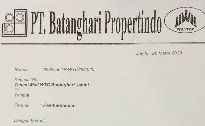 Dikabarkan Tutup, Tenant Mall WTC Yang Tutup Hanya Toko Pakaian.
