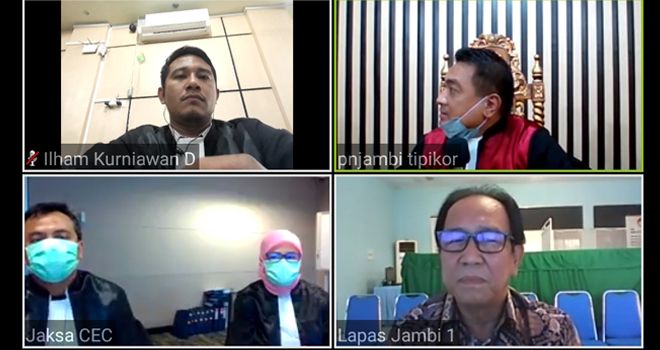 Sidang yang dilakukan secara daring/online atas PK yang diajukan oleh Joe Fandy Yoesman alias Asiang