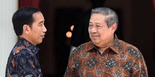 Presiden RI Joko Widodo bersama Susilo Bambang Yudhoyono
