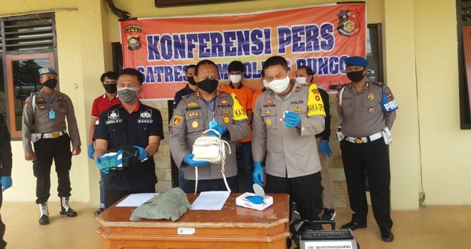 Konferensi Pers Satreskrim Polres Bungo.