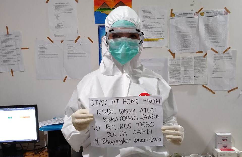 Rika Novitasari saat berada di RSD Wisma Atlet, Jakarta.