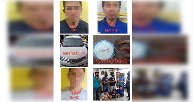 Tersangka & barang bukti Pencurian Kulit Manis.