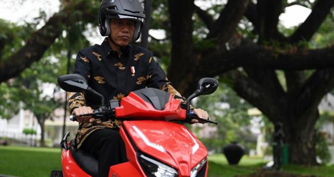 Motor listrik Gesits milik Presiden Joko Widodo.