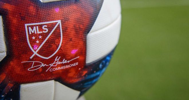 Jul 4, 2019; Frisco, TX, USA; A view of the game ball and MLS logo before the game between FC Dallas and the D.C. United at Toyota Stadium. Mandatory Credit: Jerome Miron-