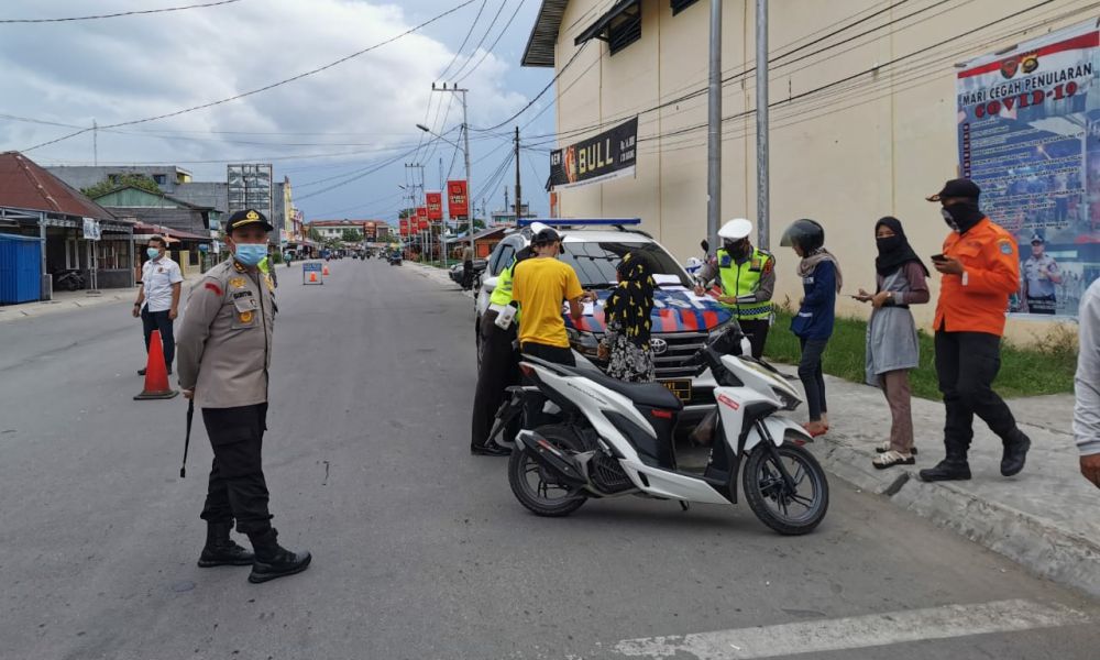 Polres Tanjabbar Gelar Razia Kepatuhan Penggendara Pakai Masker