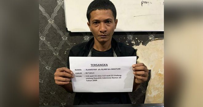 Simpan Narkoba jenis sabu seberat 4,67 gram Alamsyah harus berurusan dengan polisi