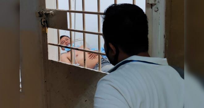 Kaki Tersangka Penyalahgunaan Narkoba di Kota Jambi Patah.