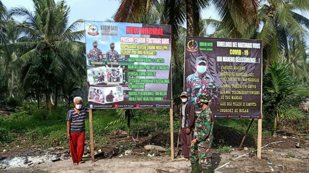 Satgas TMMD Kodim Tanjab Sosialisasikan New Normal Dalam Rangka Pemutusan Mata Rantai Covid-19