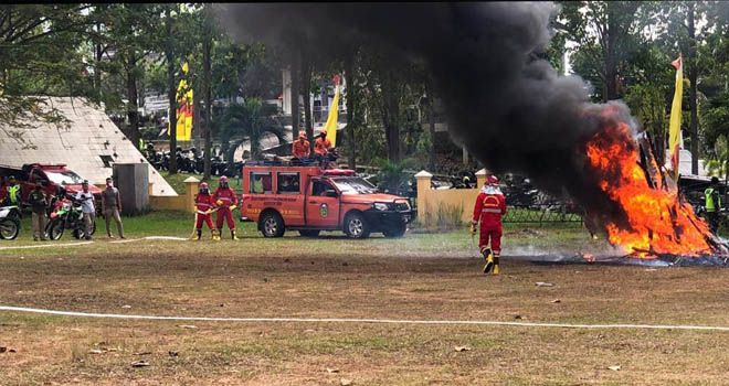 simulasi pemadaman karhutla