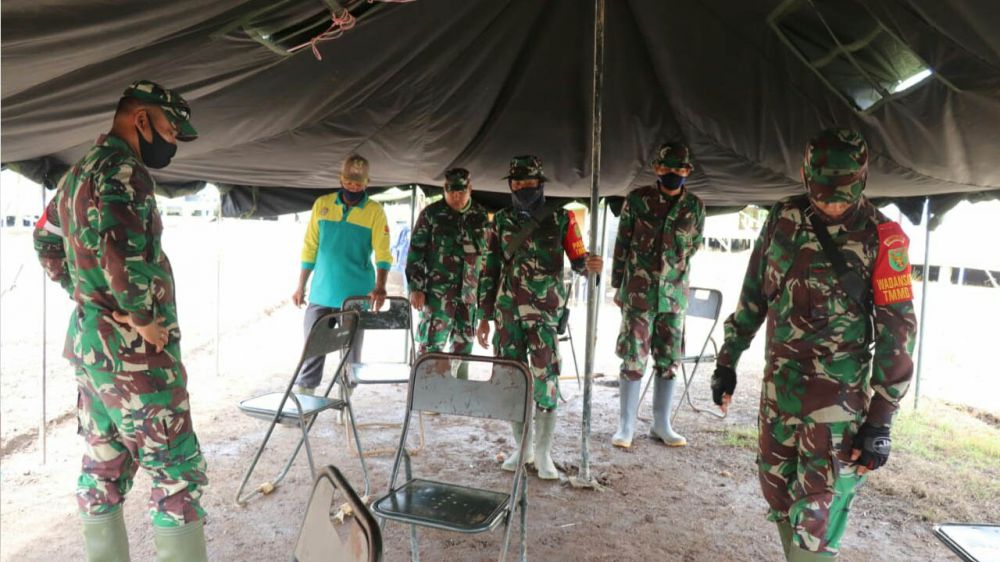 Jelang Kunjungan Tim Wasev, Dansatgas Cek Kesiapan Tenda Untuk Transit
