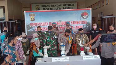 Polresta Jambi musnahkan puluhan kg narkoba hasil tangkapan