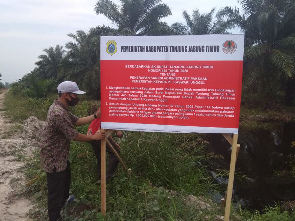 Pemkab Tanjabtim Segel Lahan PT. Kaswari Unggul
