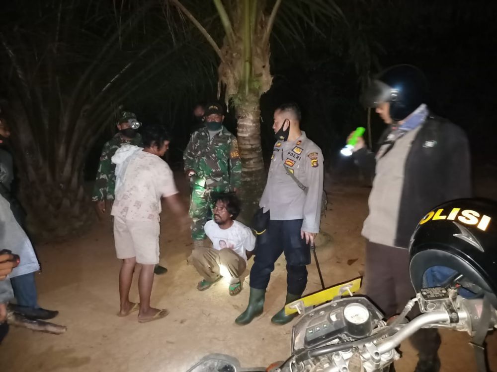 Polres Tanjabbar Amankan 1 Tersangka Pembakar lahan seluas 1 Hektar.