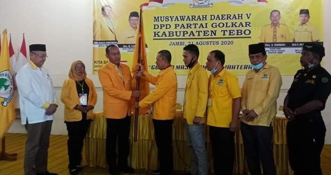 Terpilih Aklamasi, Sukandar Pimpin Golkar Tebo Periode 2020-2025