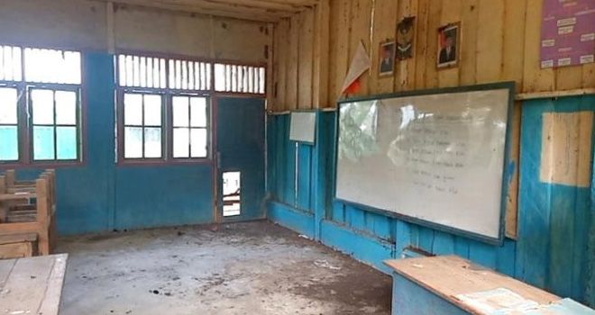 Kondisi ruang di SDN 134 di Desa Sungai Keradak, Kecamatan Batang Asai, saat ini sangat memperhatikan.