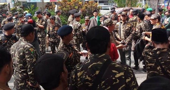 Para anggota Banser dalam sebuah kegiatan. Foto/ilustrasi