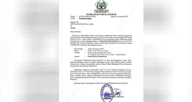 Nawawi Hamid Melawan, CE Dipanggil Mahkamah Partai