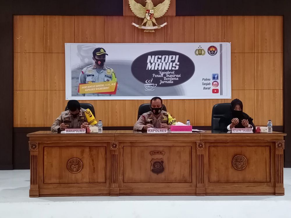 Polres Tanjabbar Gelaf Coffe Morning Bersama Wartawan