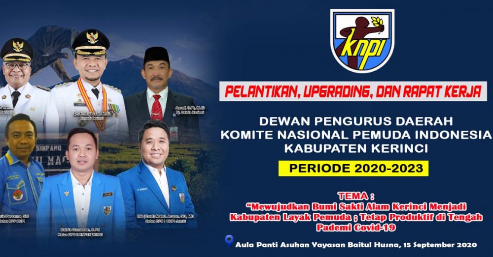 Pelantikan Ketua KNPI Kerinci Akan dihadiri Ketua DPP KNPI, DPD I Jambi, dan Forkompinda