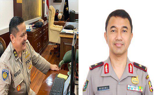 Irjen Pol Napoleon Bonaparte dan Sekretaris NCB Interpol Indonesia, Brigjen Pol Nugroho S Wibowo. Keduanya dicopot terkait pelanggaran kode etik. foto: dok.divhubinter polri
