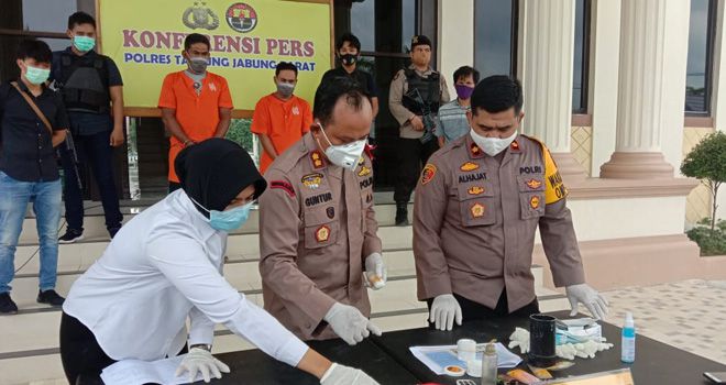 Dua Bandar Narkoba Jaringan Kabupaten Dibekuk Polres Tanjabbar.