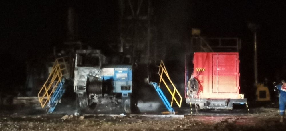 Kebaran api di Sumur Bor milik Pertamina.