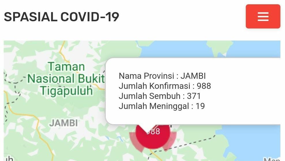 Update covid-19 Provinsi Jambi.