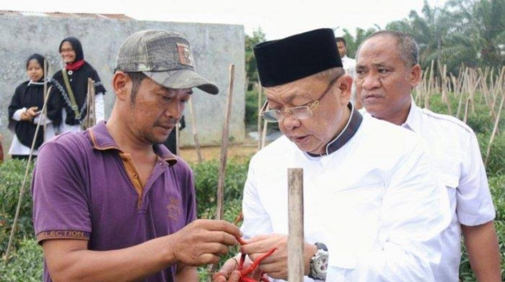 Cek Endra (CE) saat blusukan di kebun cabe ketika menjabat sebagai Bupati Sarolangun. Di Tebo, petani mengungkapkan CE sosok Cagub yang merakyat natural tanpa settingan.
