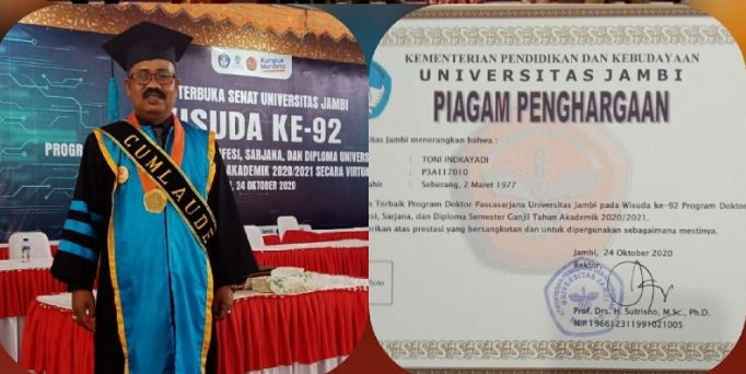 Putra Terbaik Sungai Penuh Raih Gelar Doktor Dengan Predikat Cumlaude