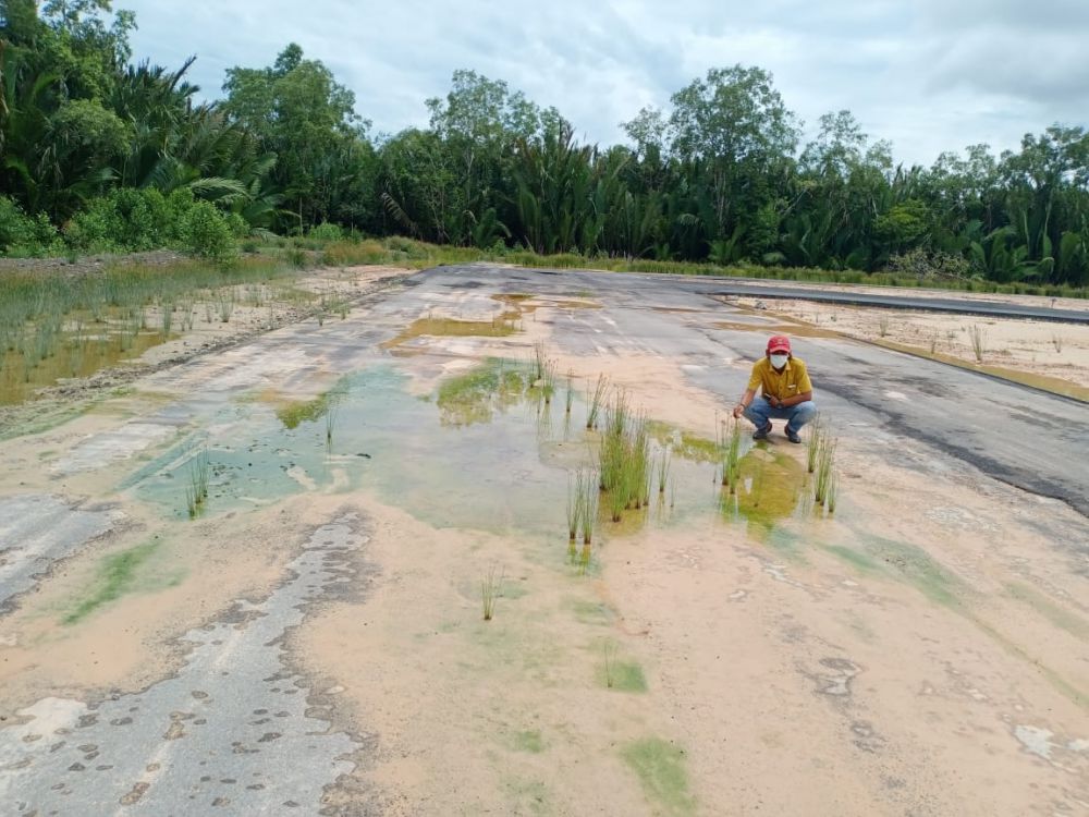 Kondisi Bangunan Road Race Kuala Tungkal Parah.